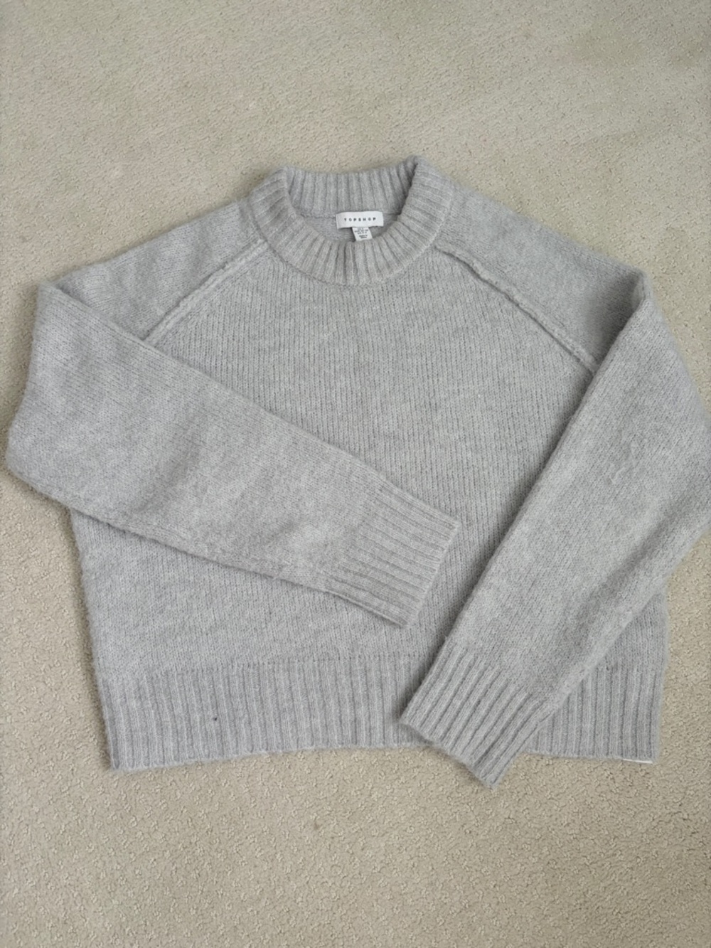 Topshop Light Gray Crewneck Sweater